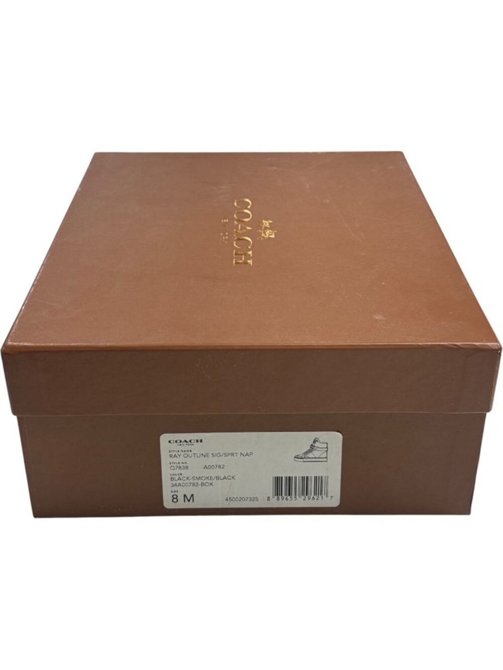 🔥 🆕Coach Ray Outline Signature Classic C High Top Sneakers Black Size 8 🔥 - Picture 6 of 6